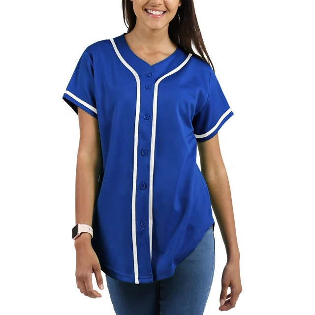 
100 Polyester Custom Blank Plain Sublimated Women Baseball Jersey 
