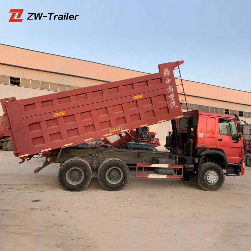 China Brand 8x4 40 25 Ton 10 Wheel Dump TipperTruck heavy duty trucks With Crane for Sale