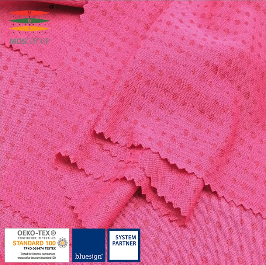 
SPORTSWEAR JACQUARD T-SHIRT 100%POLYESTER CIRCULAR KNIT HYDROPHILIC COMPUTER JACQUARD 