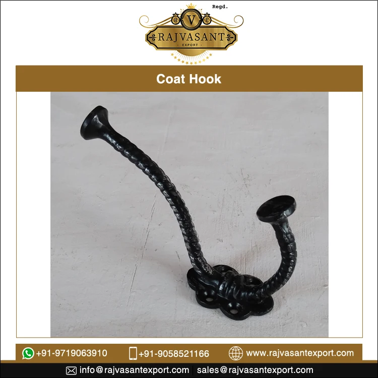 High Quality Durable Material 2022 cast iron wall mounted powder coated coat hook rust free kitchen hook