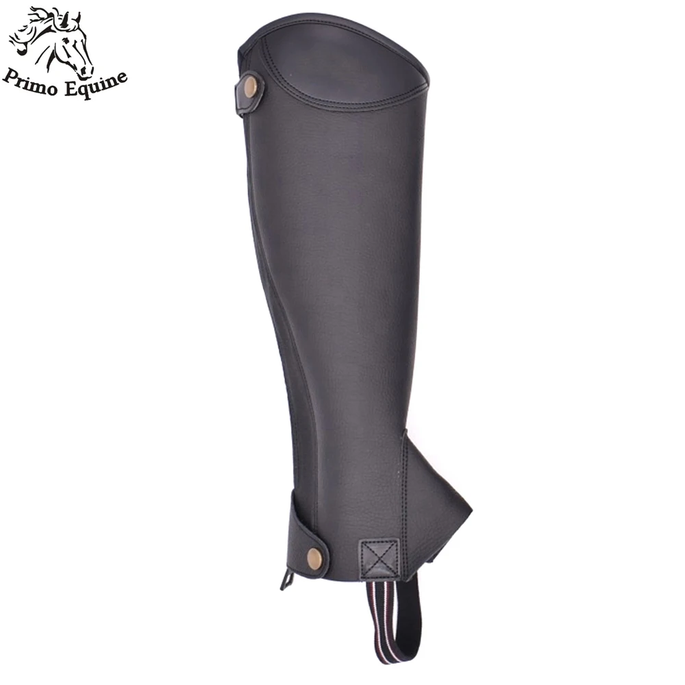 Best Quality Horse Riding Sports Wear Premium Brown leather and Elastic Straps Horse Riding Half Chaps