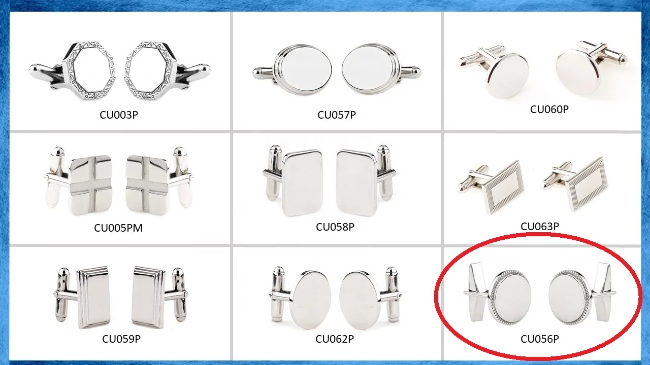 Мужские запонки из серебра 925 пробы с родиевым покрытием