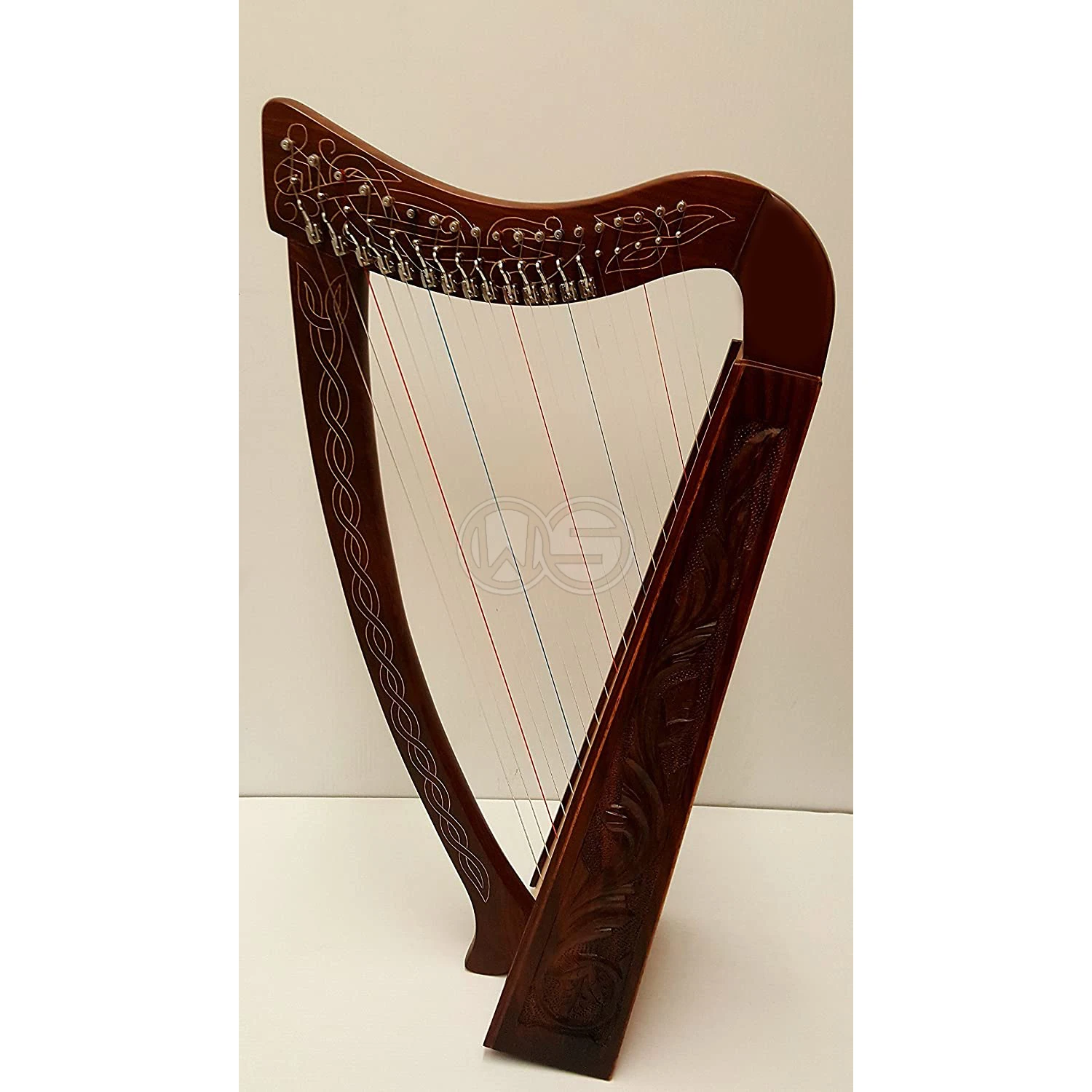 Plain Celtics Harp Rose 19 string Irish Style with Bag & Extra strings & key included