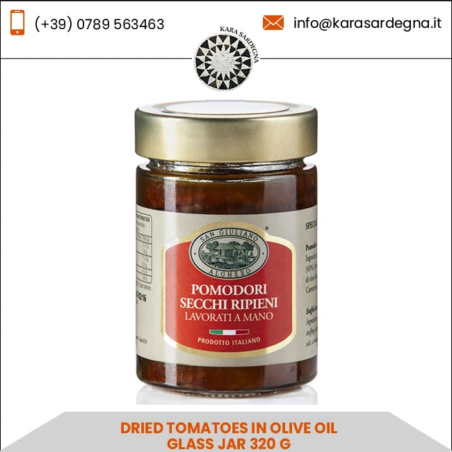Сушеные помидоры в стеклянной банке с оливковым маслом 320 г Луженая еда
