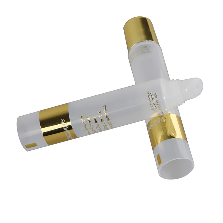 
Special Shape Eco Friendly Cream Lipgloss Tube Custom Gold Empty Lip Gloss Soft 10ml 15ml Squeeze Tube 