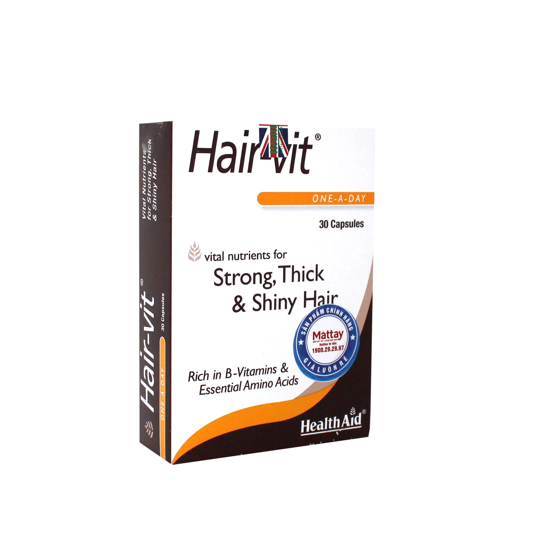 
Hair Vit - HealthAid - Box of 30 Capsules - Helps Prevent Hair Loss, Stimulate Hair Growth 