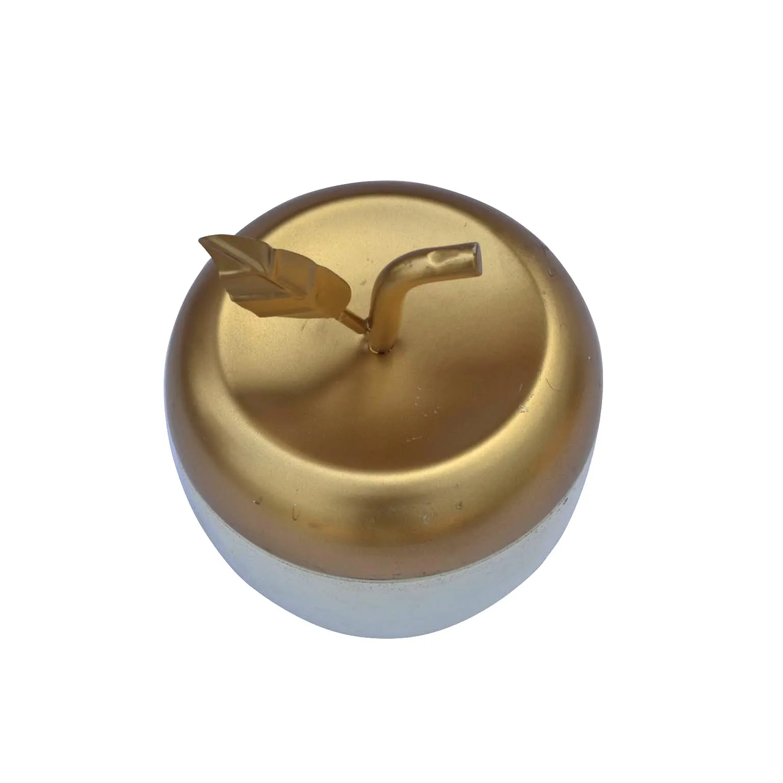 Ручной работы железная банка для изготовления свечей с крышкой черного и золотого цвета в форме яблока металлические подсвечники фонари