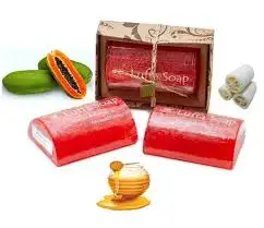 Wholesale OEM Papaya and Honey Luffa Soap, Herbal Soap, Natural Handmade Soap Thailand