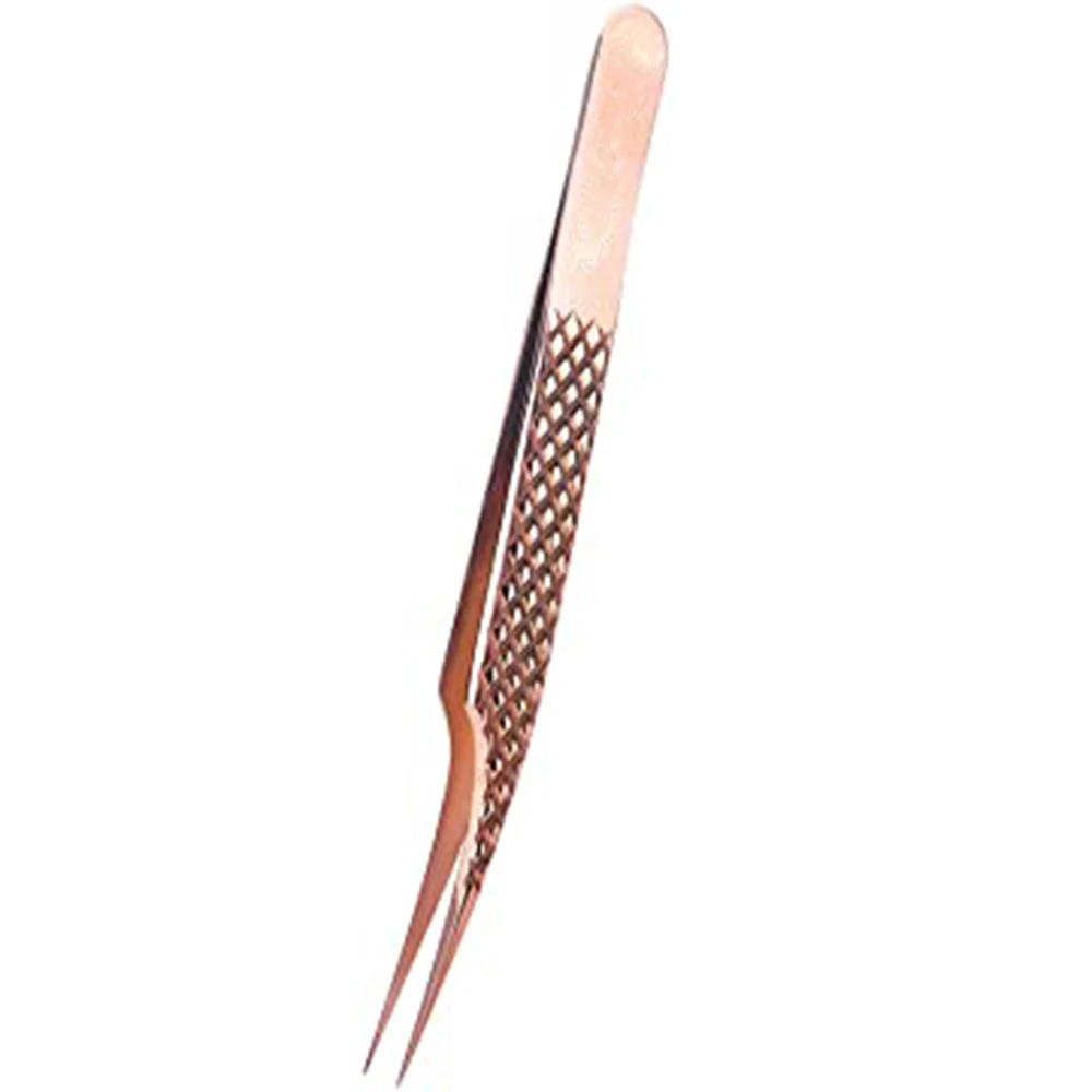 
Пинцет для ресниц из нержавеющей стали цвета розового золота с прямым заостренным кончиком, оптом 