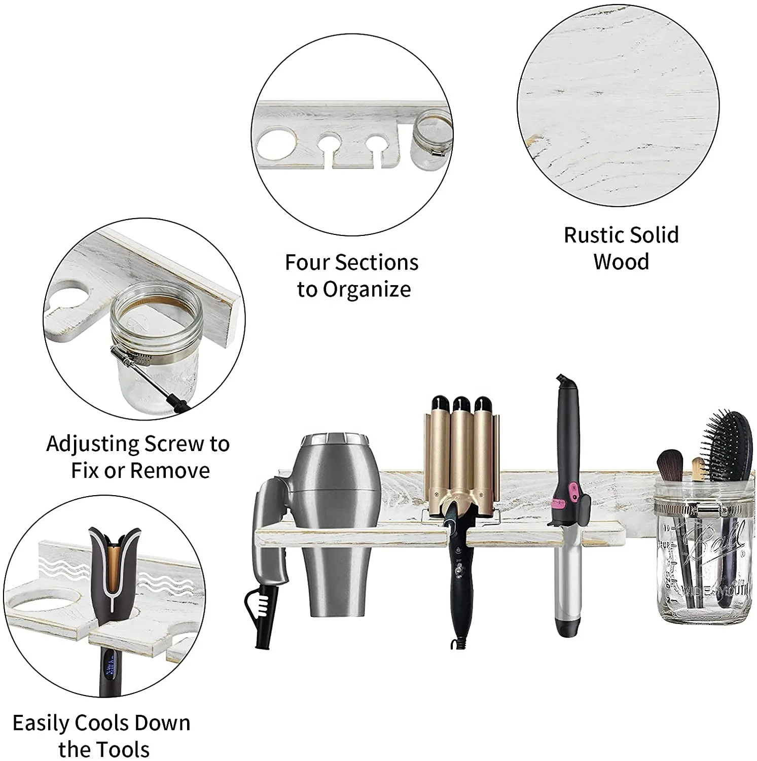 Настенный держатель для ключей в рустикальном стиле с почтовой полкой, декоративный деревянный органайзер для электронной почты с 3 двойными крючками для ключей, деревянный подвесной сортировщик