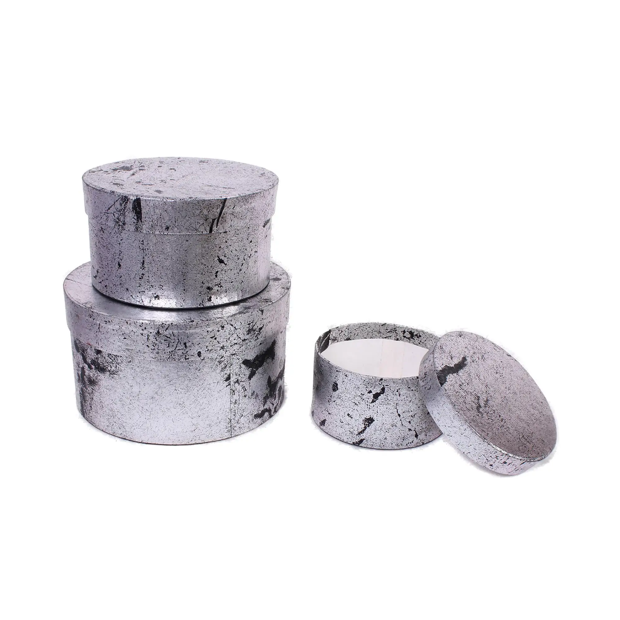 Latest Collection Luxury Silver Paper Box Paper Gift Box Round Shape Custom Size Gift Packaging Paper Box