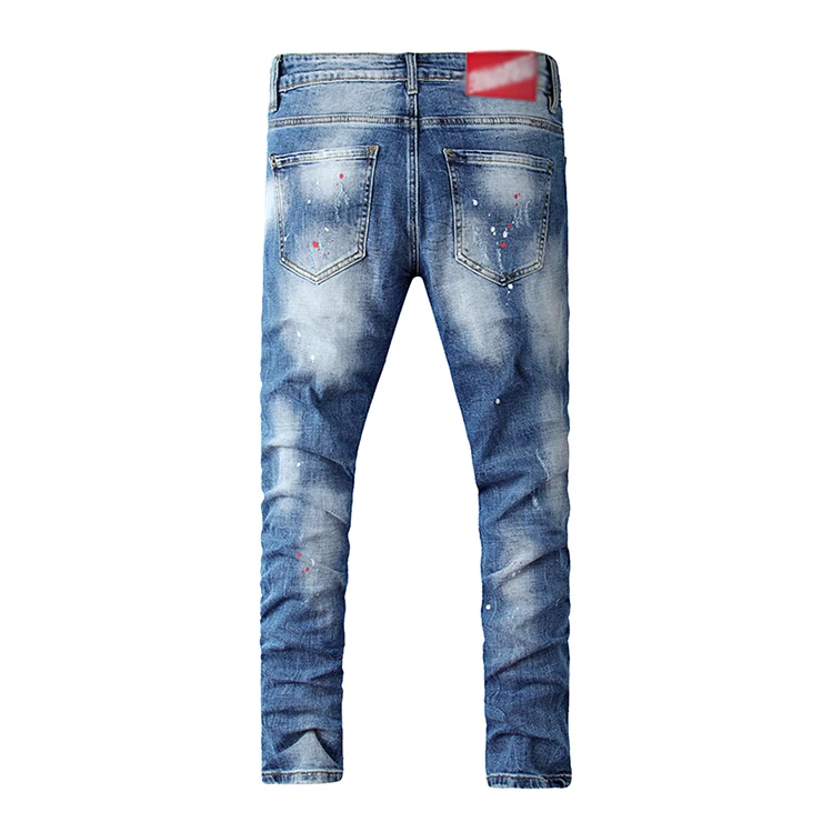 2022 Summer Hot Sale New Design Blue Zipper Decorate Rock Style Men denim jeans