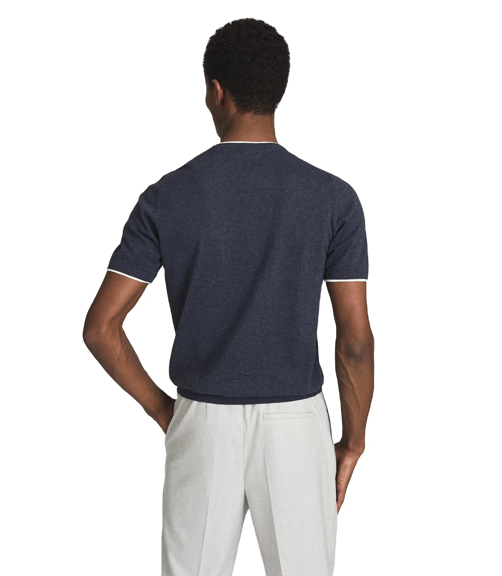 Custom Knitted Crew Neck Top Indigo Melange On Wholesale rate Best Quality Tshirt black color tshirt for men and women kids