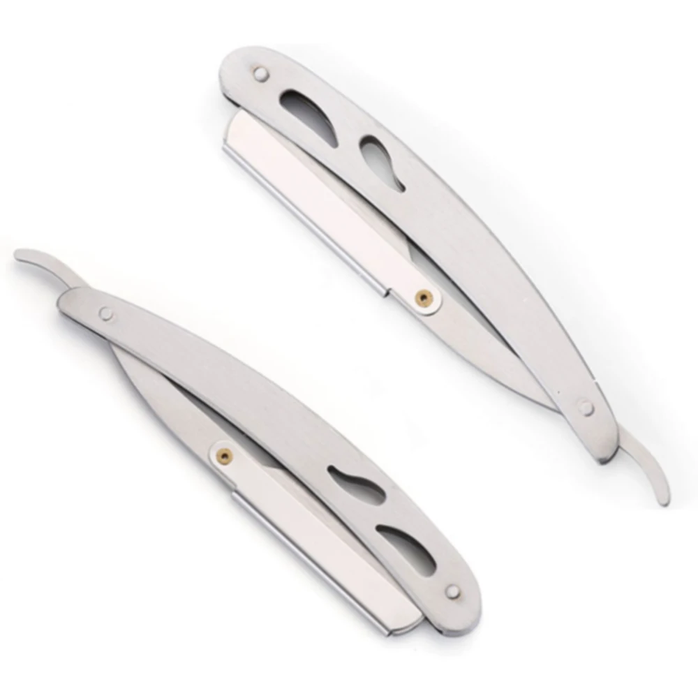  Складной бритвенный нож из нержавеющей стали для бровей и бороды профессиональный инструмент бритья с прямыми краями