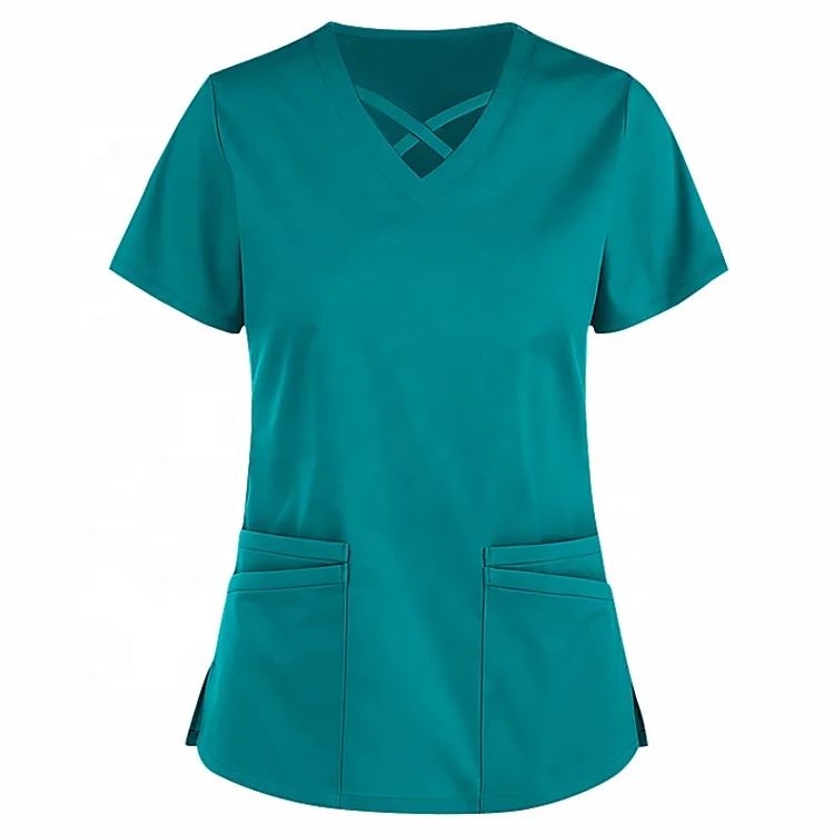 New Design 4 Way Stretch Tops Nurses Clinic Hospital Uniform Scrubs