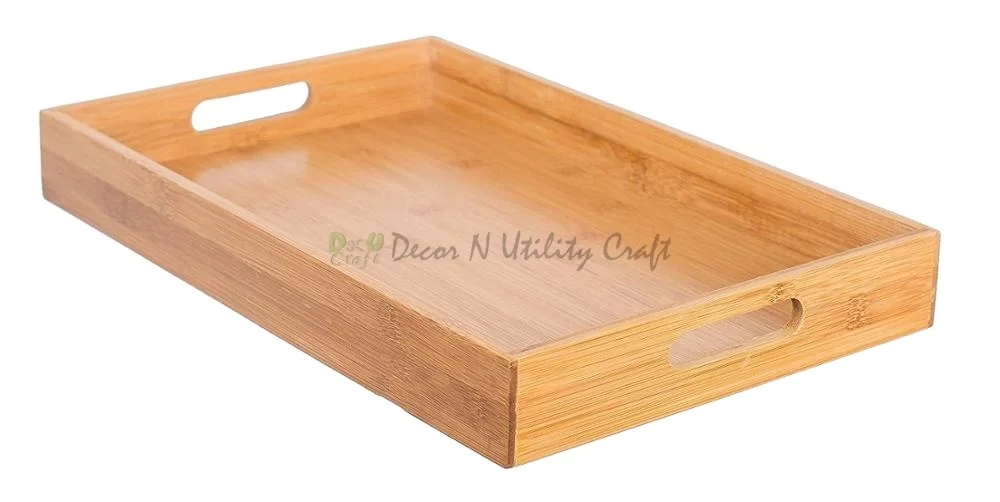 Hot Sale wooden tea tray Customized Acacia Wood Wooden Serving Tray with handle