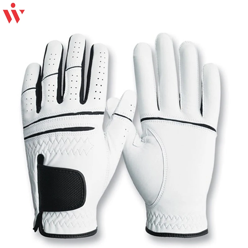 Latest Fashion Plain High Quality Golf Gloves with Latest Pattern Embroidery Logo Leather Golf Gloves