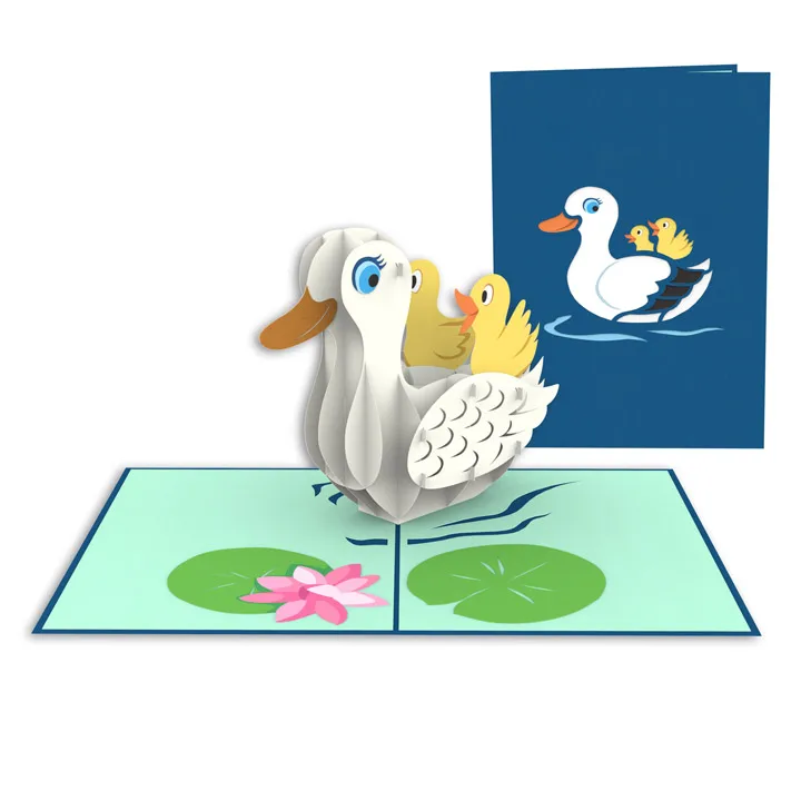 
 Милые утки ручной работы приветствие животных 3D выдвижная открытка на день матери пользовательский дизайн ремесло оптовая продажа Вьетнам  