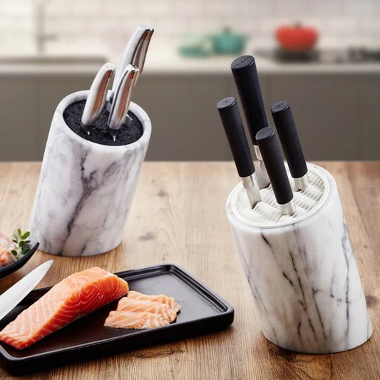 Профессиональный набор мраморных кухонных ножей HNA, тайваньский держатель для хранения