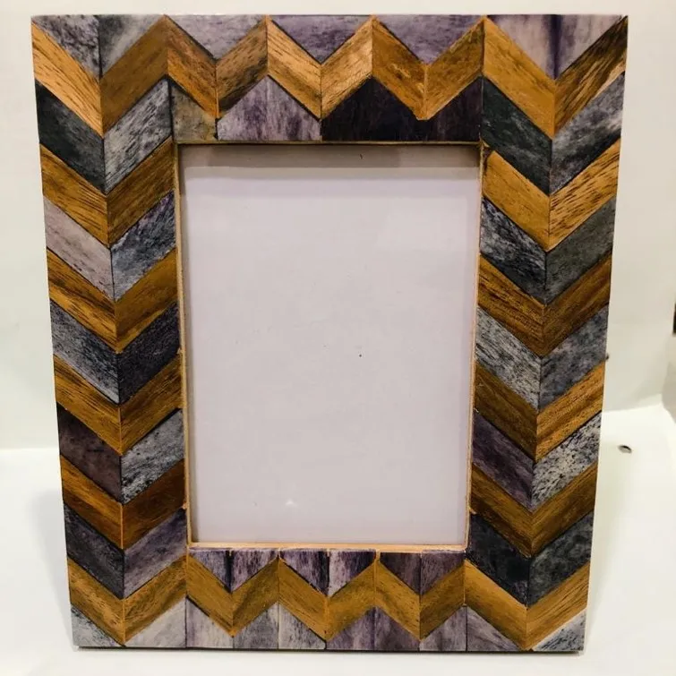 Black and White Picture Frame Indian Bone And Wood Decorative Photo Frame and Picture for Interiors Wall Decor United States