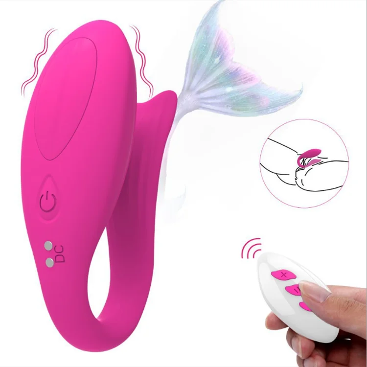 Mermaid 12 Speed Wireless Remote Control Wearable Vibrating G-spot Dildo Vibrator for Couple