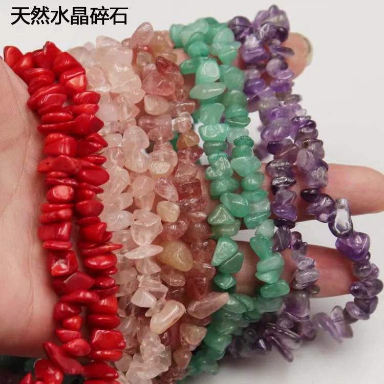 Natural crystal stone irregular with hole DIY jewelry bracelet necklace bead material