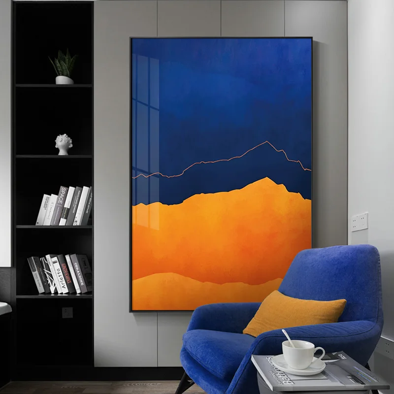 Художественная картина в современном стиле с изображением оранжевого и синего цветов украшение для дома холст гостиной спальни 20*30 дюймов/50*75 см