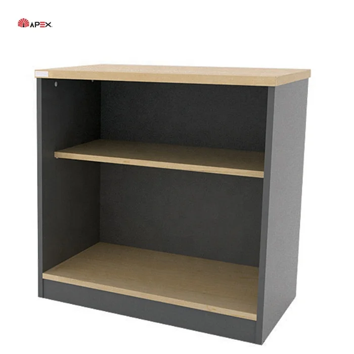 Wholesale Furniture Office Filing Wooden Cabinet Storage Open Shelf 2 Compartment Book for Office Workstation
