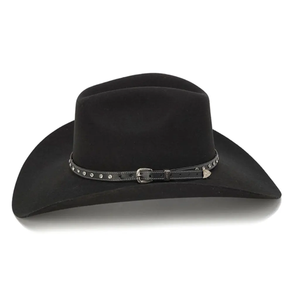 
Australian Leather Cowboy Western Aussie Style Bush Hat Brown With Chin Strap 