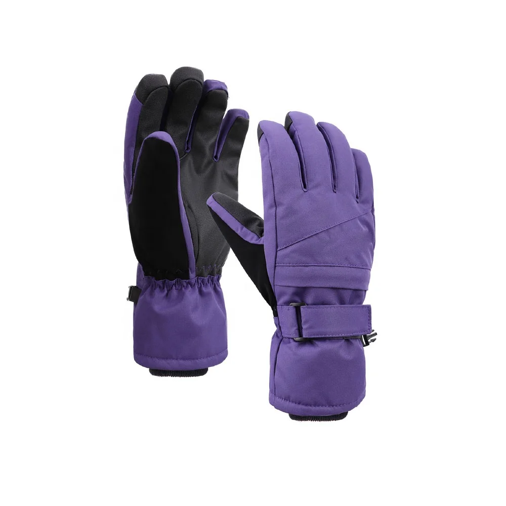 OEM ODM Custom Factory Made Sublimation Printed  Windproof Ski Gloves/Leather Snowboarding Snow Mittens For Men Women