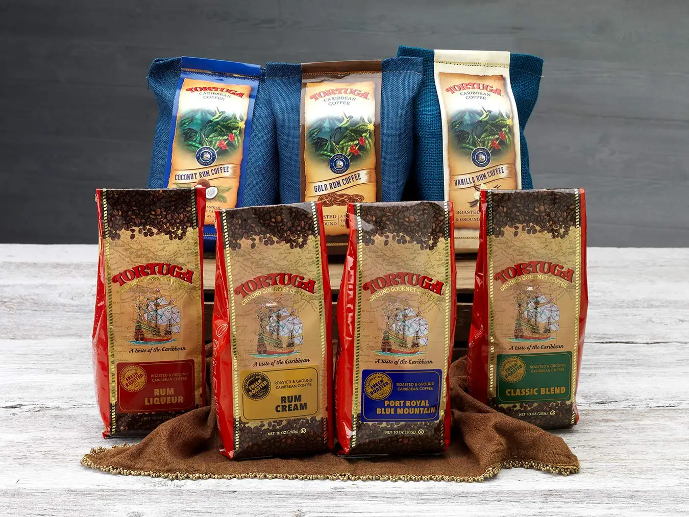 TORTUGA Caribbean Port Royal Jamaican Blue Mountain Flavored Coffee- Roasted & Ground Coffee 10 oz - Wholesale Highest Quality
