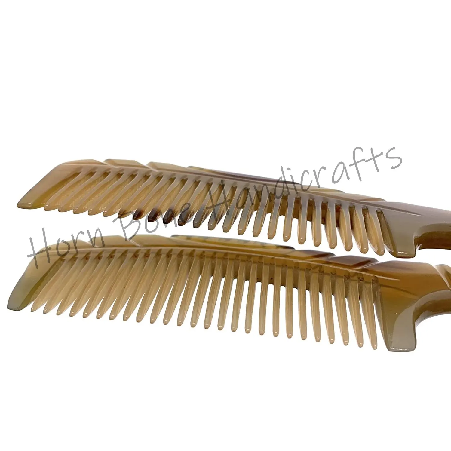 New Arrival Natural Horn Hair Comb with Handle Professional Detangling Fine Tooth Durable Comb 100% Natural Carved Horn Comb