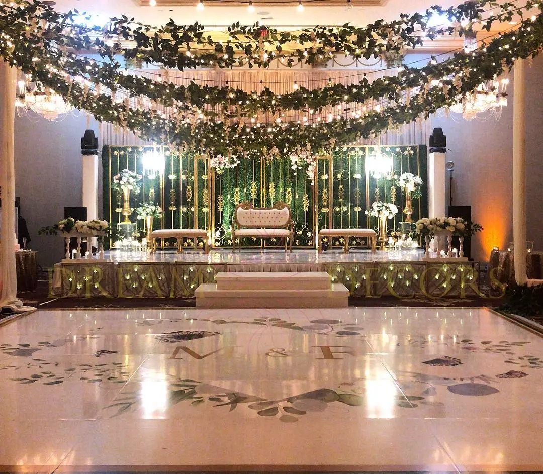 
Engagement Stage Decoration Wedding Stage Decor Metal Stage Set Metal Works Mandap Bazaar Customized Fiberglass IN;41826 MBSG 