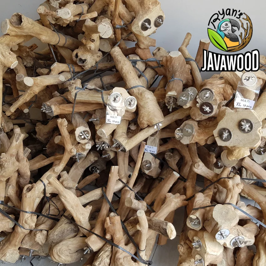 2020 New Design Nature Wood Hanging Pet Ladder Rack Solid Pattern Play Toys Bird Perch Stand from Indonesia