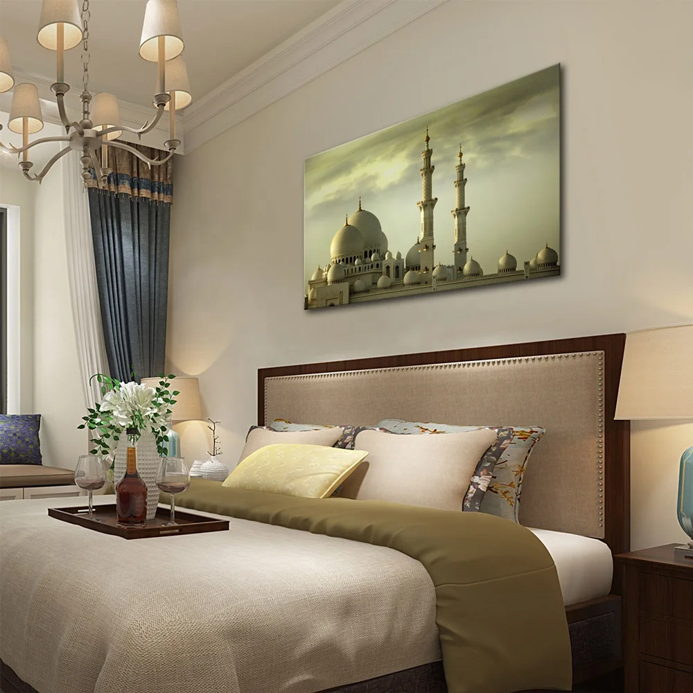 landscape islamic Masjid art painting  HD canvas printing artwork  wholesale price Jerusalem Wall Art  home decor painting