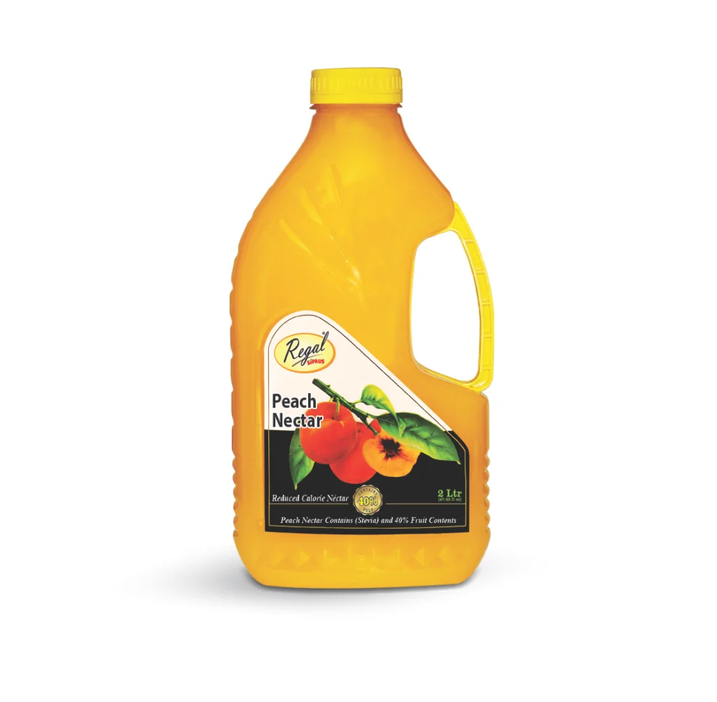 Персиковый нексер с настоящей целлюлозой REGAL SIPRUS ПЭТ бутылки 6 x2 литра