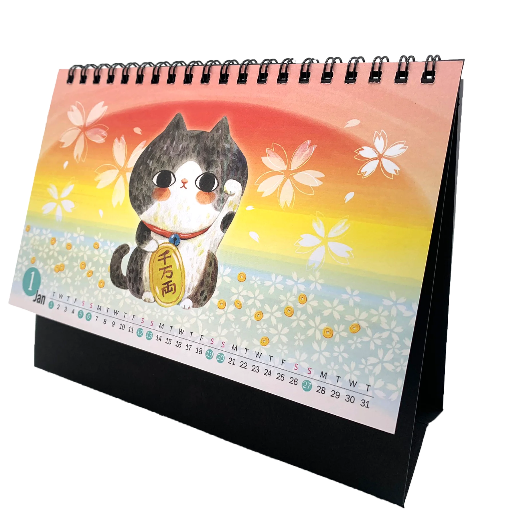 Custom spiral binding special design printing desk calendars calendar ,schedule Black Backboard