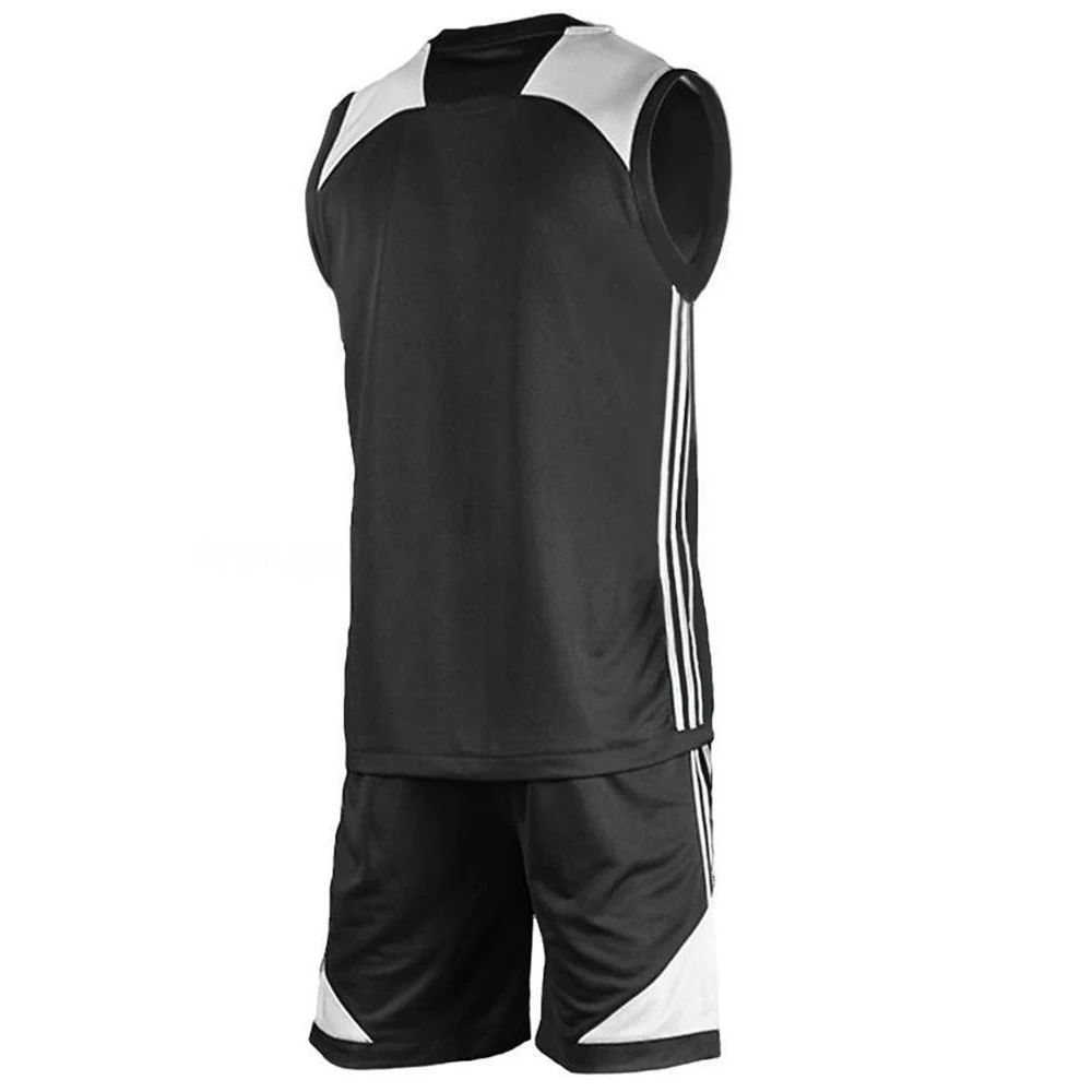 
Classic cheap double mesh reversible plain Basketball Uniform with numbers 