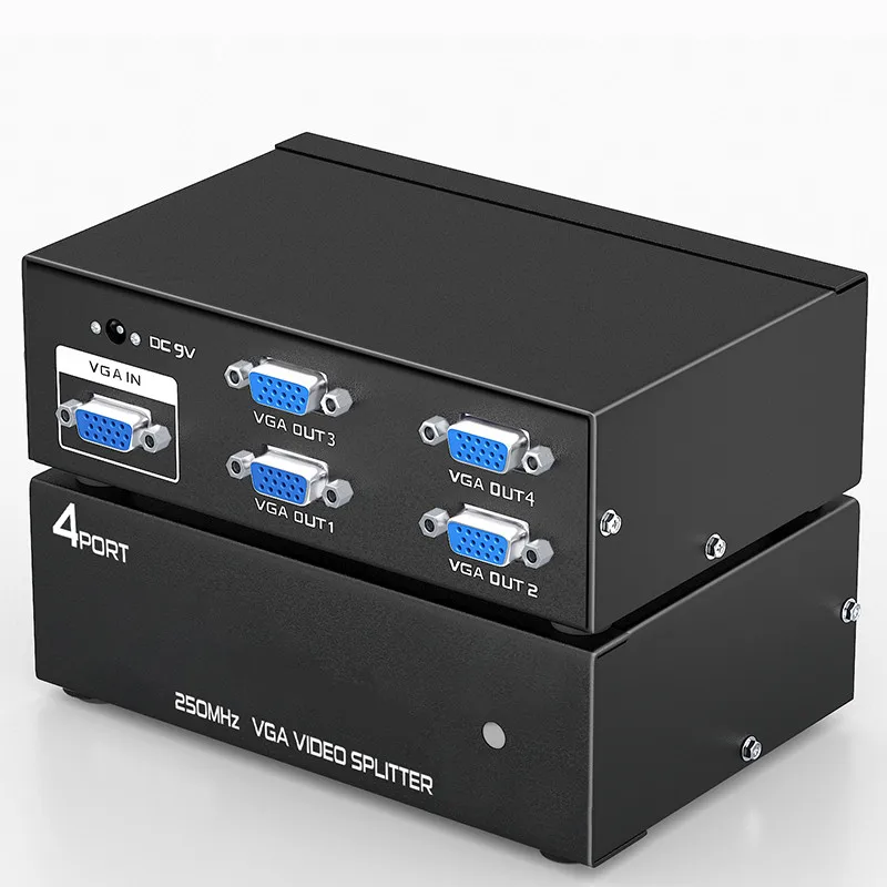 Высококачественный видеоразветвитель VGA с 1 входом на 4 выходами 500 МГц