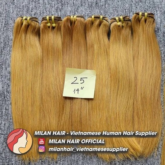 Оптовая продажа высококачественные прямые пучки костей с двойным рисунком множество цветов выровненные необработанные вьетнамские человеческие волосы кутикулой