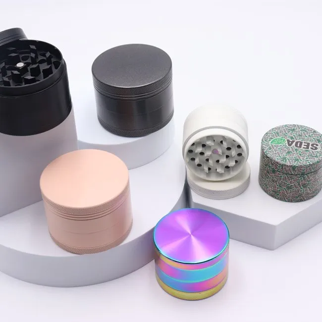  Измельчитель трав aluninium 63 мм машина для резки сигарет аксессуары курения не прилипает бесплатный образец логотипа OEM