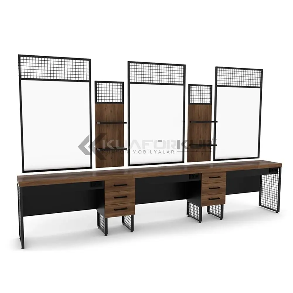 Wholesale Hair Cut Salon Equipments Mirror Station Modern Packing Beauty Salon Furniture MDF-Wood Optional Color