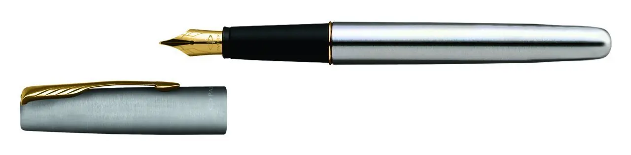 Перьевая ручка Parker frontier перьевая из нержавеющей стали с золотым тонким наконечником