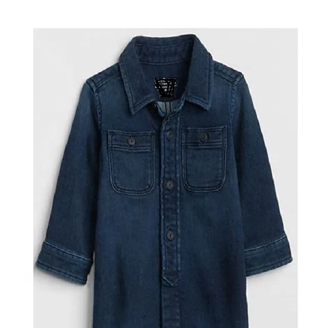 Детский джинсовый вид L/S цельный