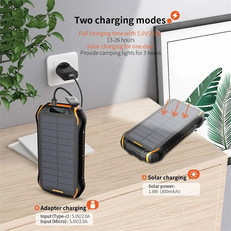 High Quality External Battery Solar Charger 26800mah Waterproof Solar Power Bank