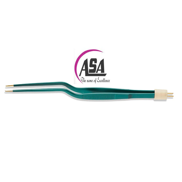 Bipolar Electrosurgical Forceps Non Stick Bipolar Bayonet 220mm 1.5mm Tip Forceps