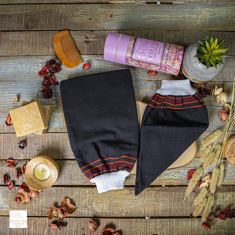 Tan Removal Exfoliation Custom Logo Hammam Mitt Viscose Turkish Hamam Glove Vegan Silk Deep Cleanse Reveal Your Radiant Skin