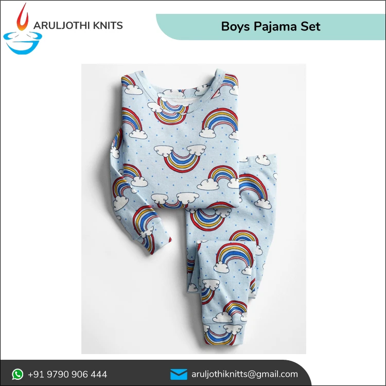 OEM Brand 100% Cotton Boy kids New Design Night Wear Toddler sleepwear nightwear Long Sleeve Pyjama set Children Pajama Set
