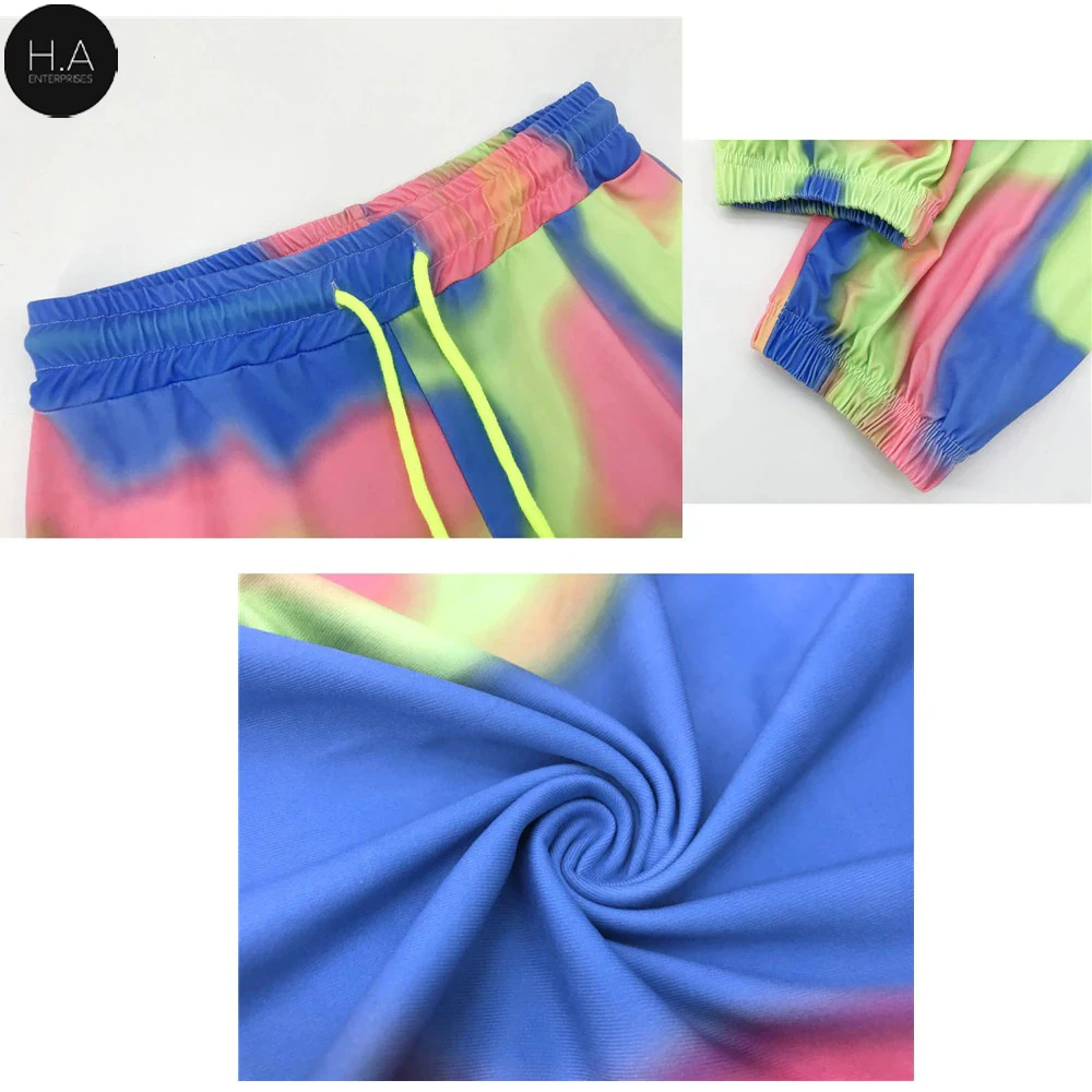 Джоггеры неоновые с завязкой длинные мешковатые штаны завышенной талией женские спортивные брюки свободные летние на шнуровке уличная одежда