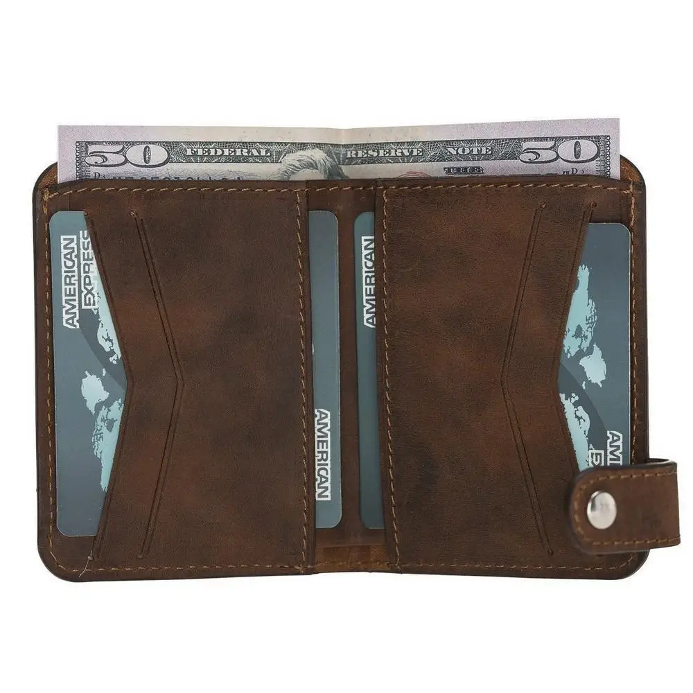 OSCAR Genuine Leather Handmade Card Holder Wallet with RFID Protection and Color Optional